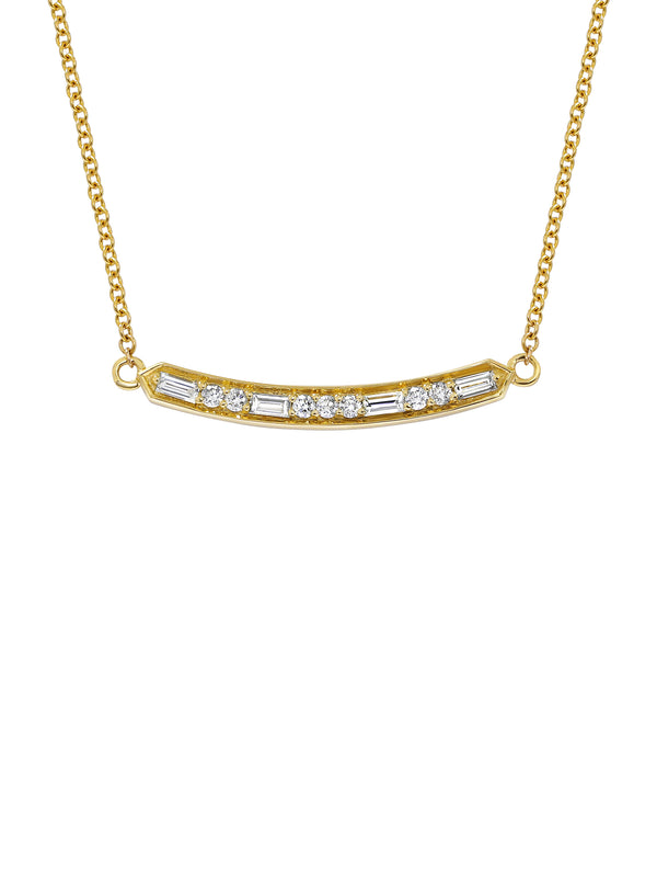 The Deco Bar Necklace by East London jeweller Rachel Boston | Discover our collections of unique and timeless engagement rings, wedding rings, and modern fine jewellery.