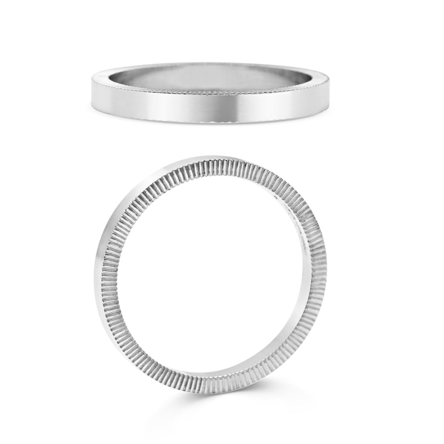 The Engraved Lines on Side - 2mm by East London jeweller Rachel Boston | Discover our collections of unique and timeless engagement rings, wedding rings, and modern fine jewellery. - Rachel Boston Jewellery