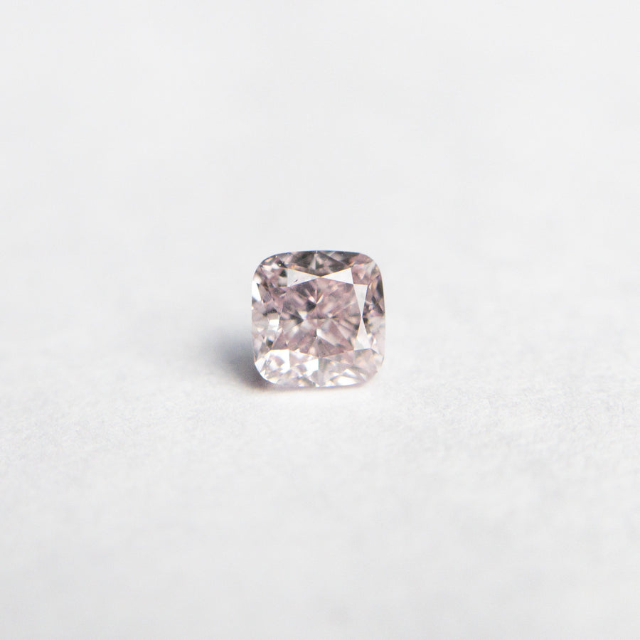 The 0.26ct 3.42x3.37x2.43mm GIA SI1 Fancy Purplish Pink Cushion Brilliant 🇦🇺 24102-01 by East London jeweller Rachel Boston | Discover our collections of unique and timeless engagement rings, wedding rings, and modern fine jewellery. - Rachel Boston Jewellery
