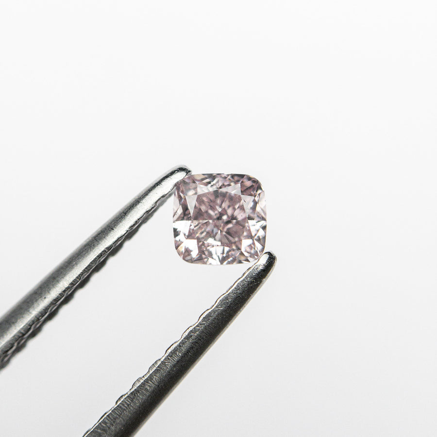 The 0.26ct 3.42x3.37x2.43mm GIA SI1 Fancy Purplish Pink Cushion Brilliant 🇦🇺 24102-01 by East London jeweller Rachel Boston | Discover our collections of unique and timeless engagement rings, wedding rings, and modern fine jewellery. - Rachel Boston Jewellery
