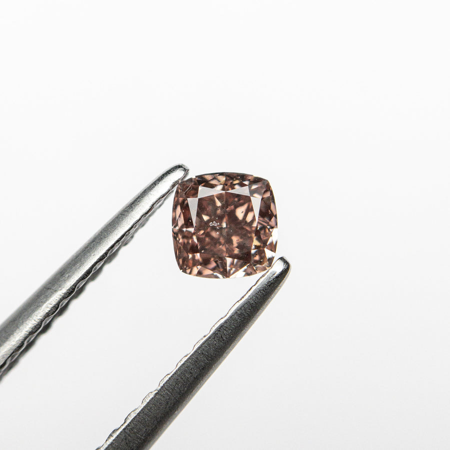 The 0.30ct 3.74x3.69x2.49mm GIA SI2 Fancy Deep Brownish Orangy Pink Cushion Brilliant 🇦🇺 24104-01 by East London jeweller Rachel Boston | Discover our collections of unique and timeless engagement rings, wedding rings, and modern fine jewellery. - Rachel Boston Jewellery