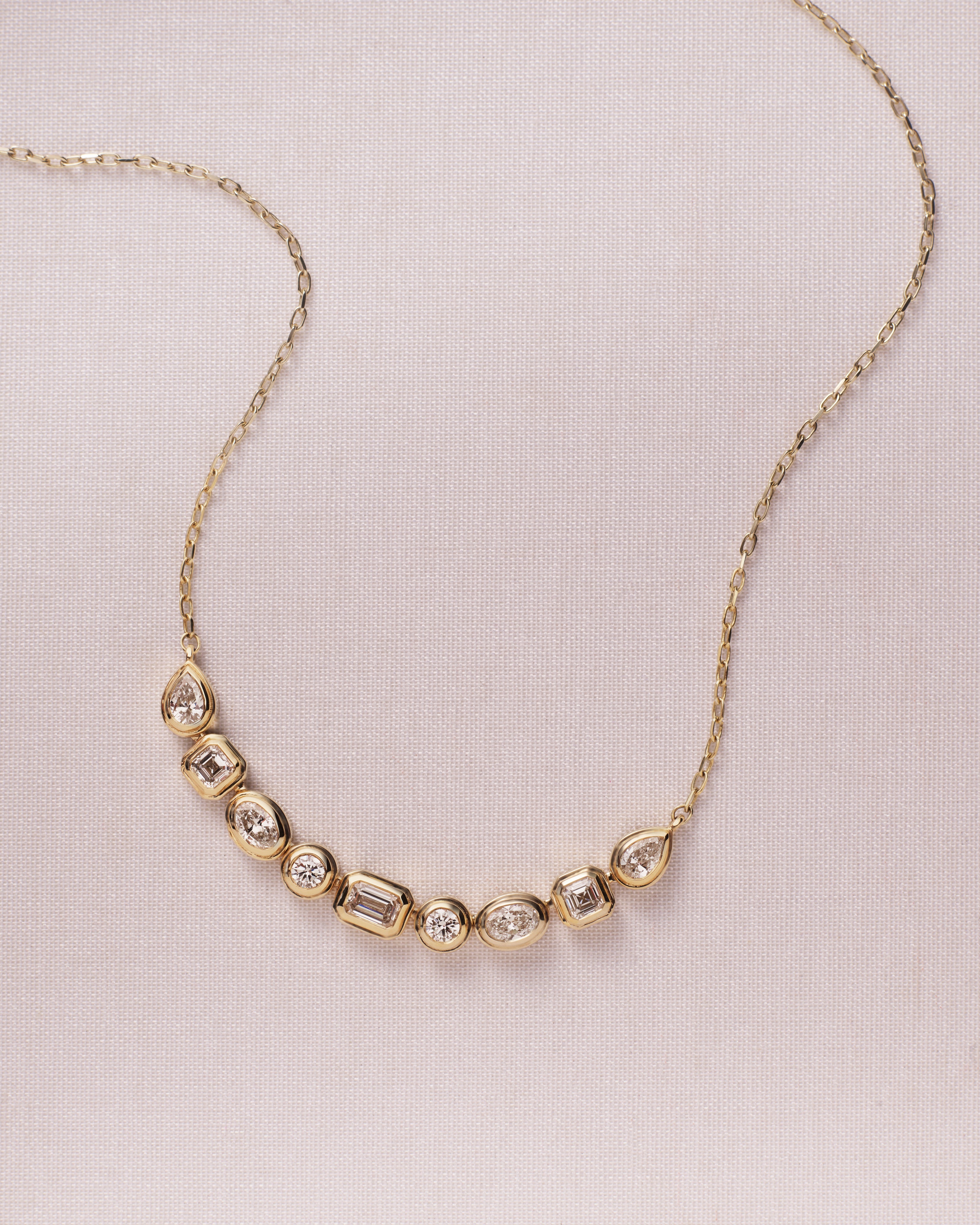 The Reverie Necklace by East London jeweller Rachel Boston | Discover our collections of unique and timeless engagement rings, wedding rings, and modern fine jewellery.