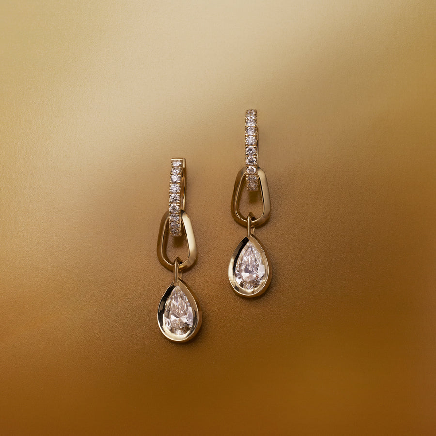 The FLOW EARRINGS by East London jeweller Rachel Boston | Discover our collections of unique and timeless engagement rings, wedding rings, and modern fine jewellery. - Rachel Boston Jewellery