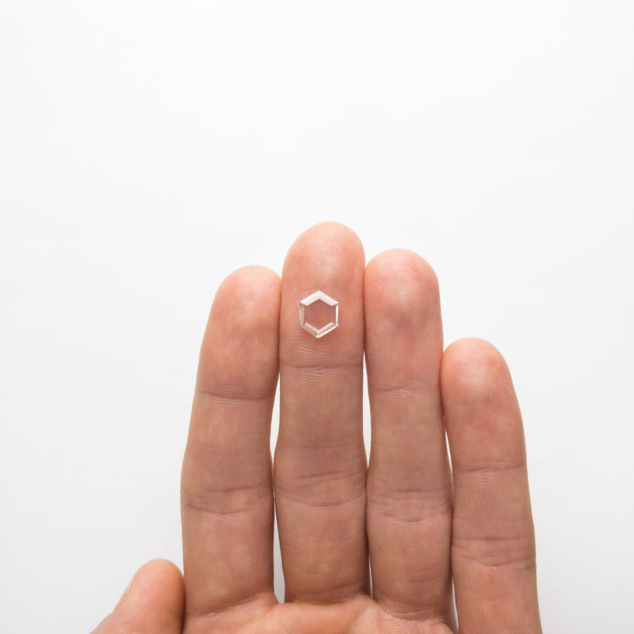 The 1.02ct 9.42x7.55x1.33mm SI2 L Hexagon Portrait Cut 18878-03 by East London jeweller Rachel Boston | Discover our collections of unique and timeless engagement rings, wedding rings, and modern fine jewellery. - Rachel Boston Jewellery