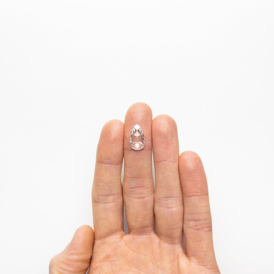 The 3.33ct 15.13x8.69x3.22mm GIA SI1 E Pear Rosecut 19157-01 by East London jeweller Rachel Boston | Discover our collections of unique and timeless engagement rings, wedding rings, and modern fine jewellery. - Rachel Boston Jewellery