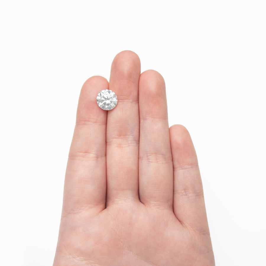 The 4.00ct 10.13x10.12x6.25mm GIA I2 Fancy White Round Brilliant 19263-01 by East London jeweller Rachel Boston | Discover our collections of unique and timeless engagement rings, wedding rings, and modern fine jewellery. - Rachel Boston Jewellery