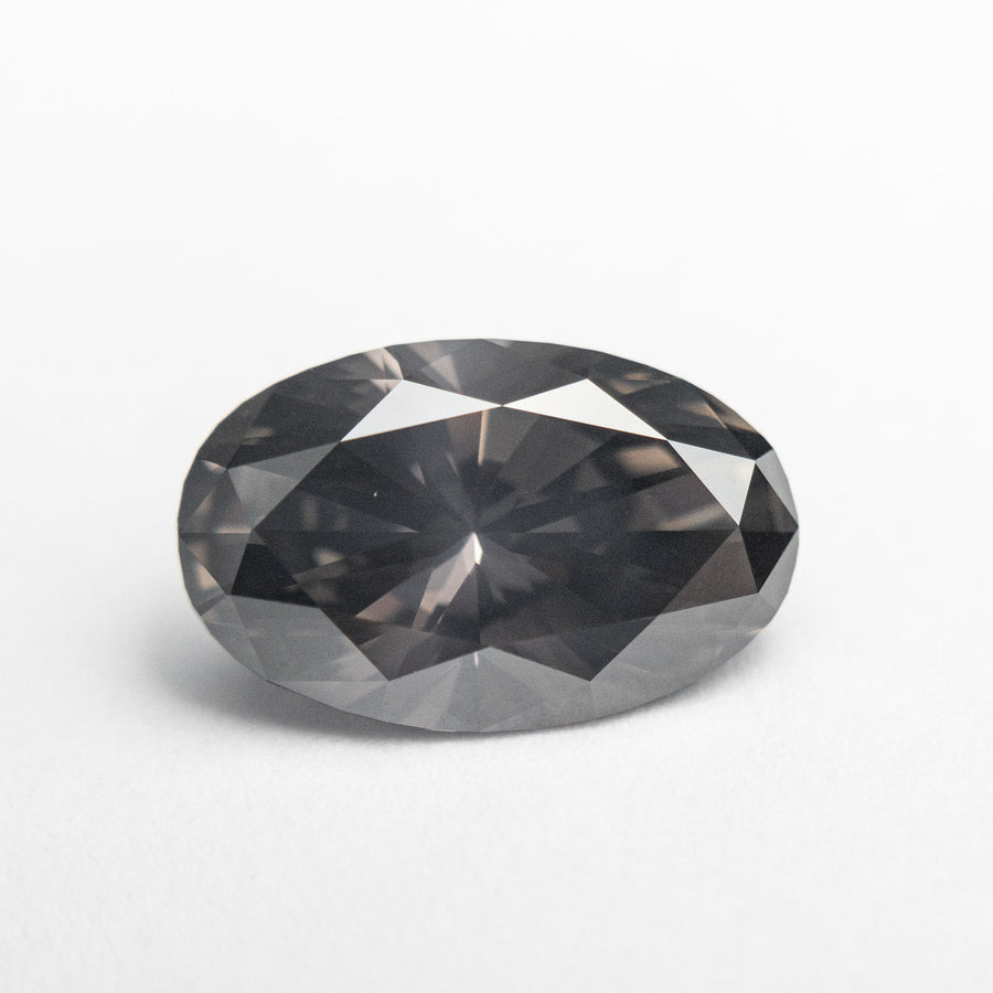 The 2.41ct 11.20x7.13x4.60mm GIA SI2 Fancy Grey Oval Brilliant 19265-01 by East London jeweller Rachel Boston | Discover our collections of unique and timeless engagement rings, wedding rings, and modern fine jewellery. - Rachel Boston Jewellery