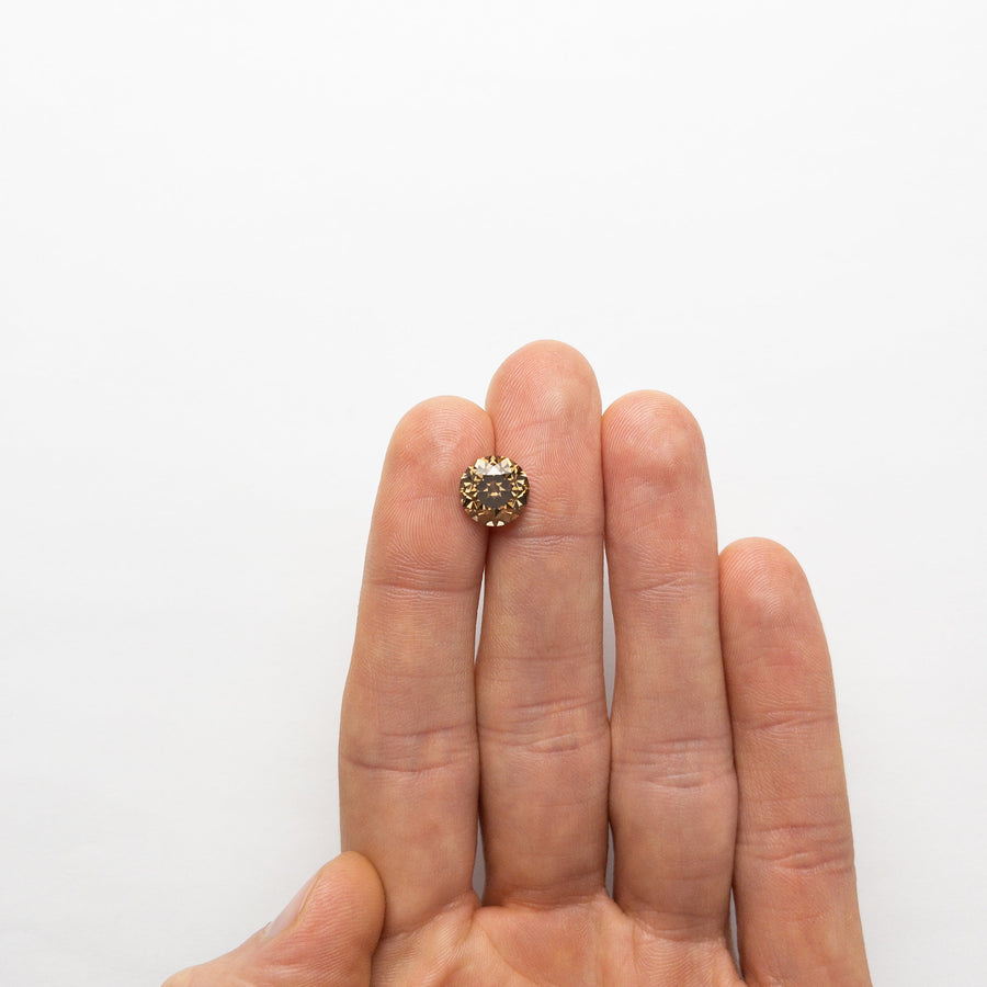 The 4.10ct 9.57x9.54x6.79mm GIA SI1 Fancy Dark Orange-Brown Modern Antique Old European Cut 19400-01 by East London jeweller Rachel Boston | Discover our collections of unique and timeless engagement rings, wedding rings, and modern fine jewellery. - Rachel Boston Jewellery