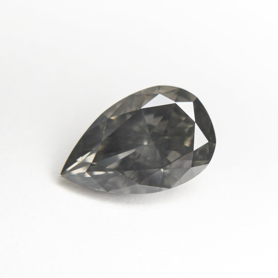 The 2.07ct 10.33x6.61x4.25mm GIA SI2 Fancy Dark Grey Pear Brilliant 19549-01 by East London jeweller Rachel Boston | Discover our collections of unique and timeless engagement rings, wedding rings, and modern fine jewellery. - Rachel Boston Jewellery