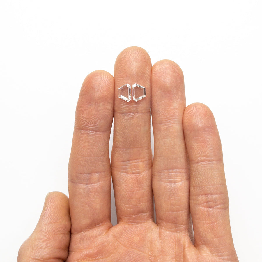 The 1.40cttw 2pc 7.87x5.60x1.54mm 7.90x5.63x1.42mm VS G-H Trapezoid Portrait Cut Matching Pair 19854-47 by East London jeweller Rachel Boston | Discover our collections of unique and timeless engagement rings, wedding rings, and modern fine jewellery. - Rachel Boston Jewellery