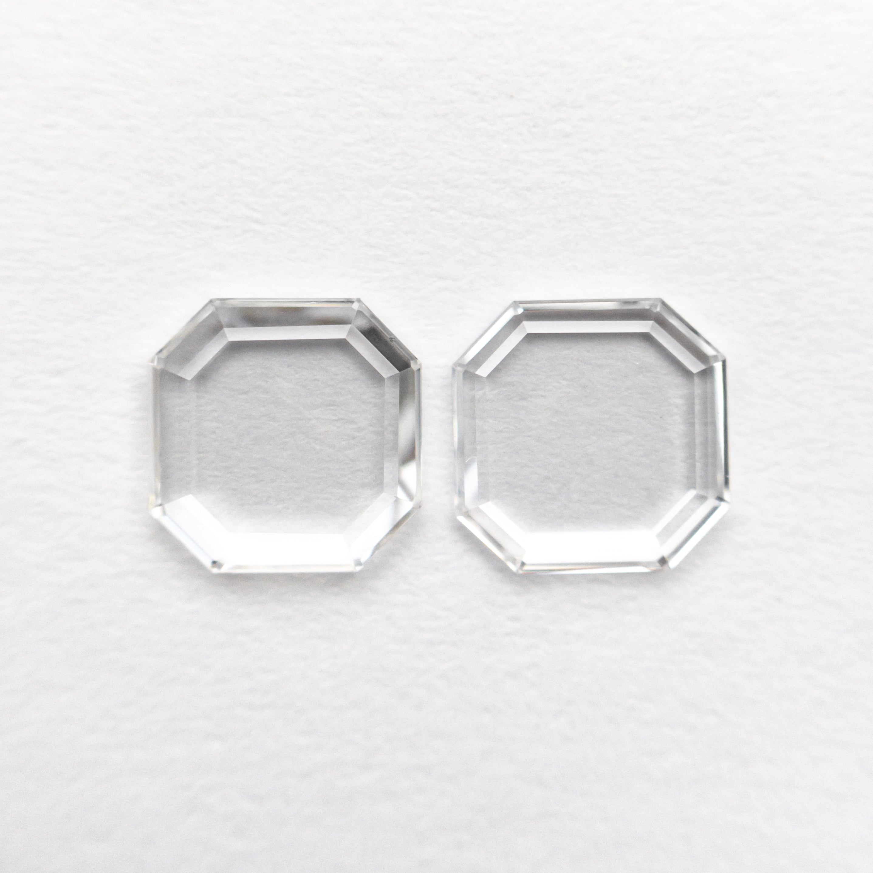 The 0.92cttw 2pc 5.61x5.60x1.24mm 5.63x5.61x1.00mm VS E/F Cut Corner Square Portrait Cut Matching Pair 19854-50 by East London jeweller Rachel Boston | Discover our collections of unique and timeless engagement rings, wedding rings, and modern fine jewellery.