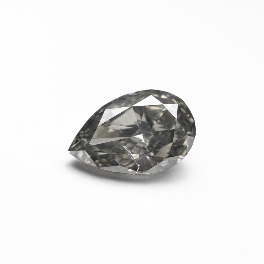 The 1.60ct 9.31x6.12x3.80mm Fancy Grey Pear Brilliant 19916-01 by East London jeweller Rachel Boston | Discover our collections of unique and timeless engagement rings, wedding rings, and modern fine jewellery. - Rachel Boston Jewellery