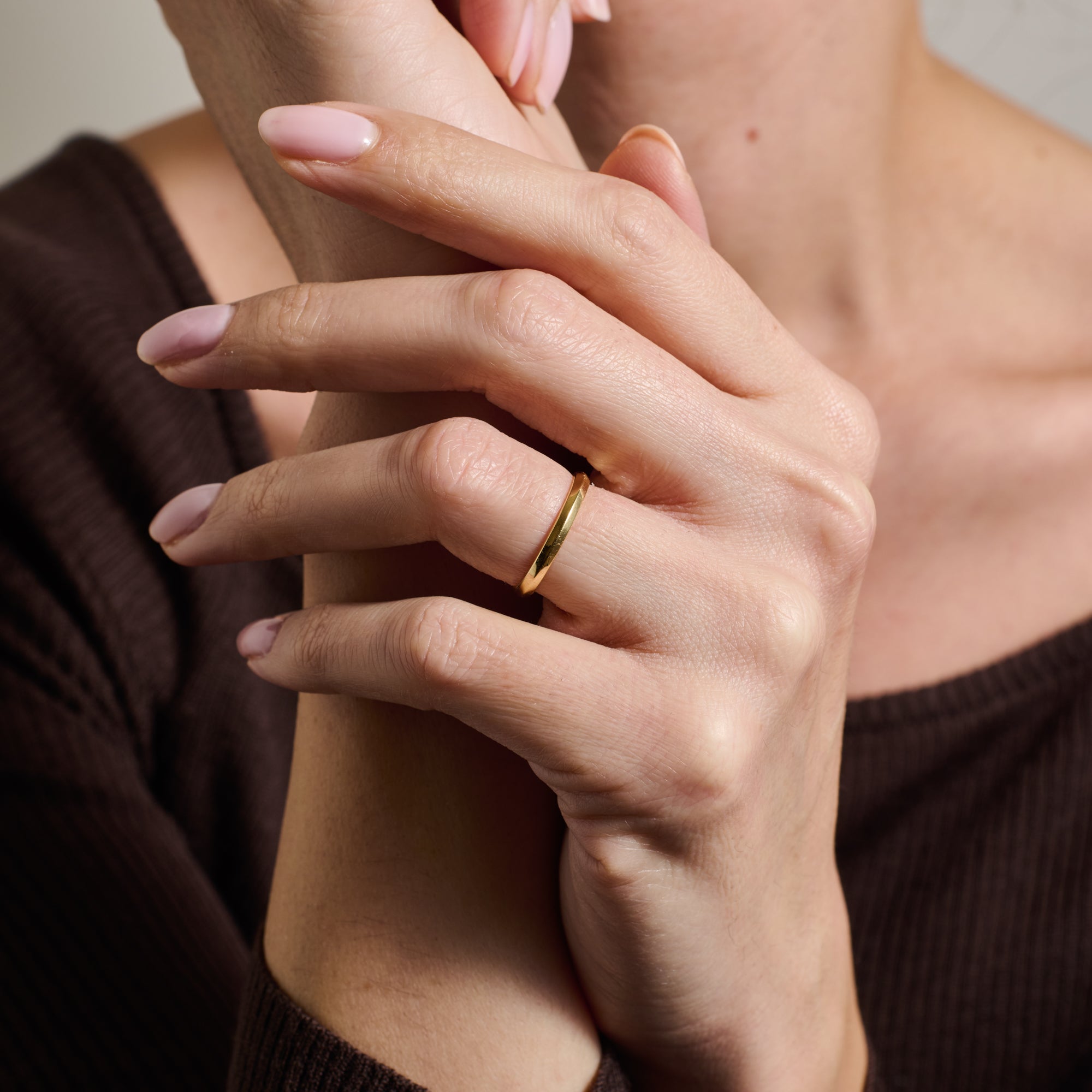 The Knife Edge Band - 2.3mm by East London jeweller Rachel Boston | Discover our collections of unique and timeless engagement rings, wedding rings, and modern fine jewellery.