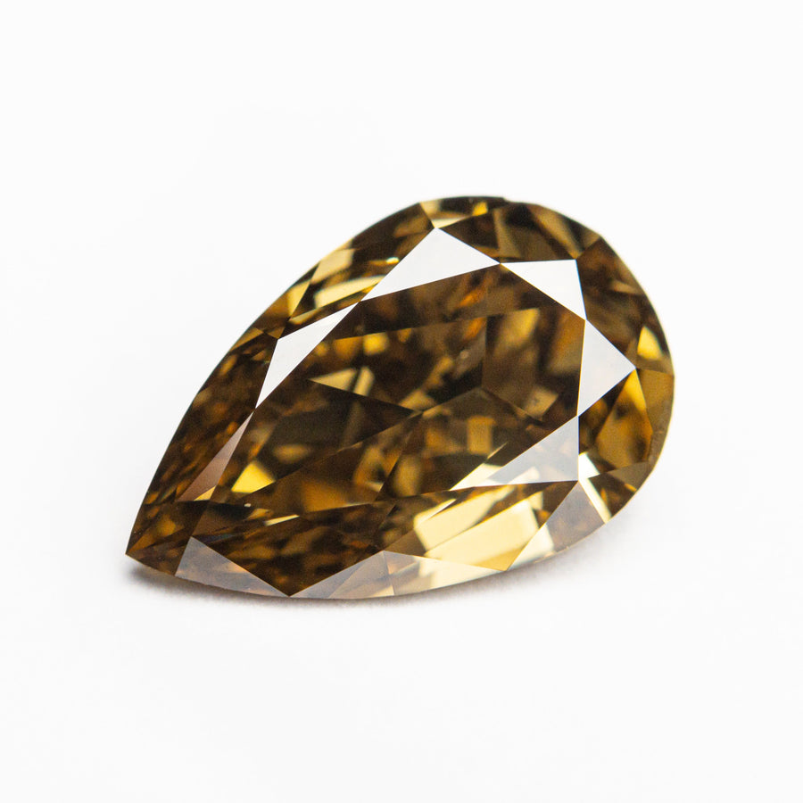 2.50ct 11.97x7.83x4.23mm GIA SI1 Fancy Dark Yellow-Brown Pear Brilliant 🇦🇺 24110-01 - Rachel Boston Jewellery