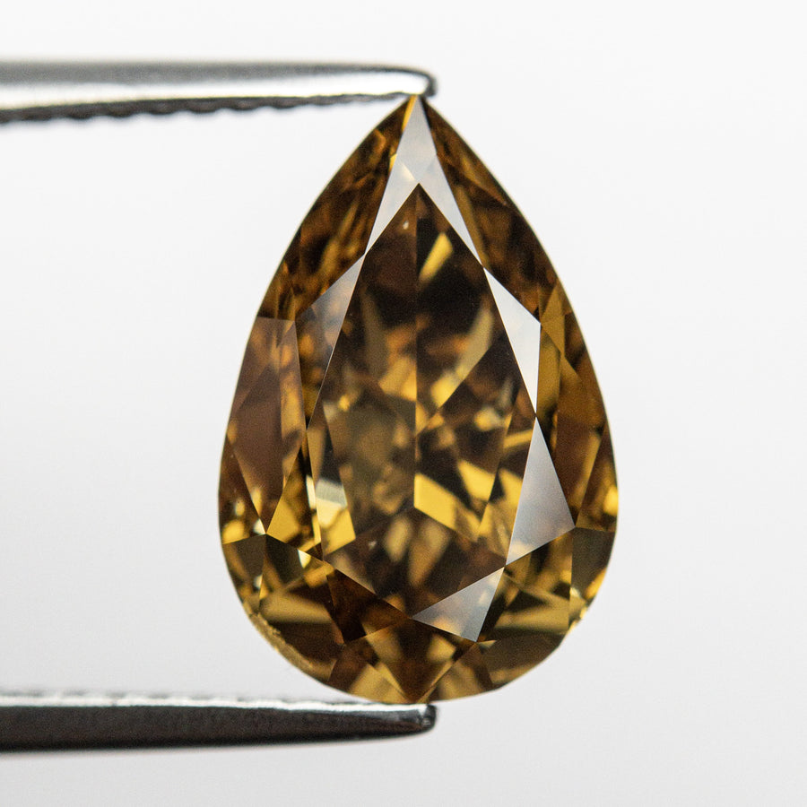 2.50ct 11.97x7.83x4.23mm GIA SI1 Fancy Dark Yellow-Brown Pear Brilliant 🇦🇺 24110-01 - Rachel Boston Jewellery