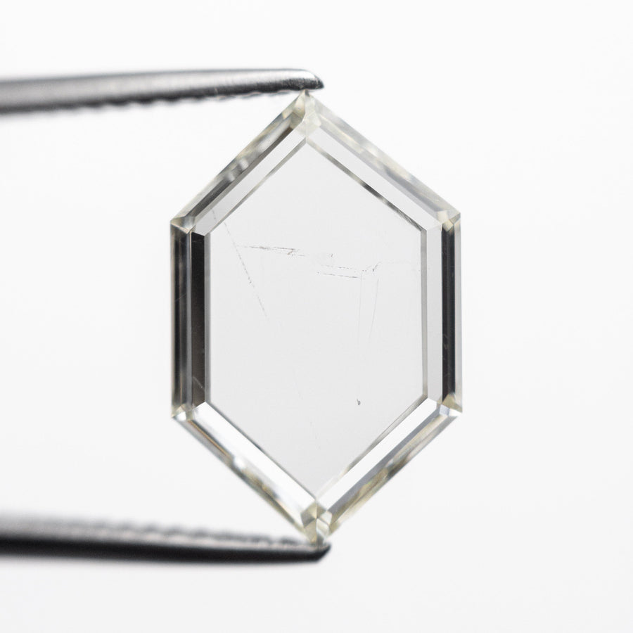 The 2.37ct 13.28x8.43x2.07mm SI2 L Hexagon Portrait Cut 21688-01 by East London jeweller Rachel Boston | Discover our collections of unique and timeless engagement rings, wedding rings, and modern fine jewellery. - Rachel Boston Jewellery