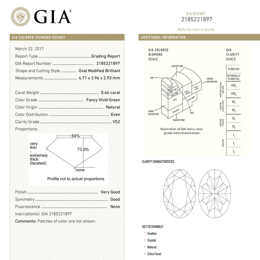 The 0.46ct 4.71x3.96x2.93mm GIA VS2 Fancy Vivid Green Oval Brilliant 24135-01 by East London jeweller Rachel Boston | Discover our collections of unique and timeless engagement rings, wedding rings, and modern fine jewellery. - Rachel Boston Jewellery