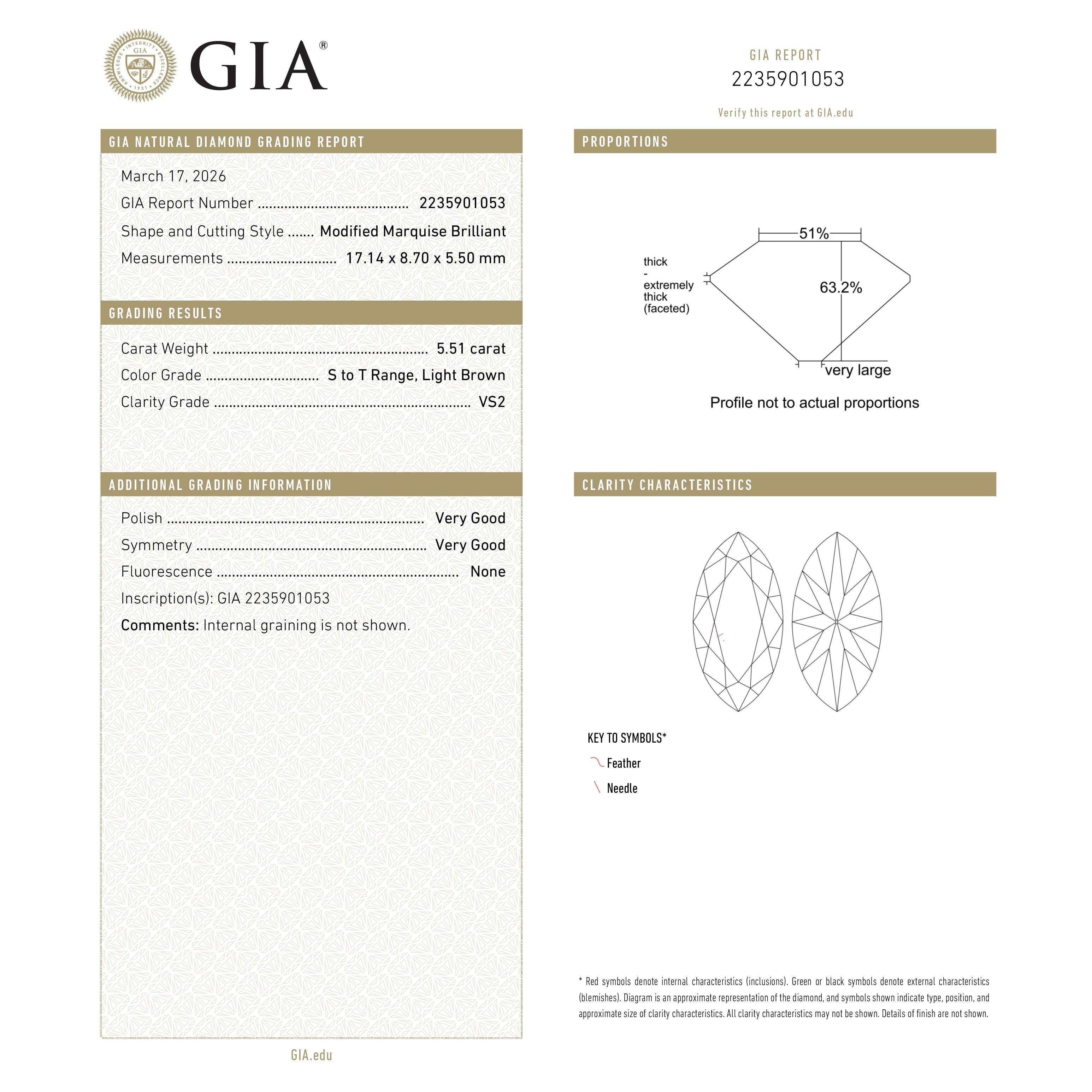 The 5.51ct 17.14x8.70x5.50mm GIA VS2 S-T Modern Antique Moval Brilliant 27406-01 by East London jeweller Rachel Boston | Discover our collections of unique and timeless engagement rings, wedding rings, and modern fine jewellery.