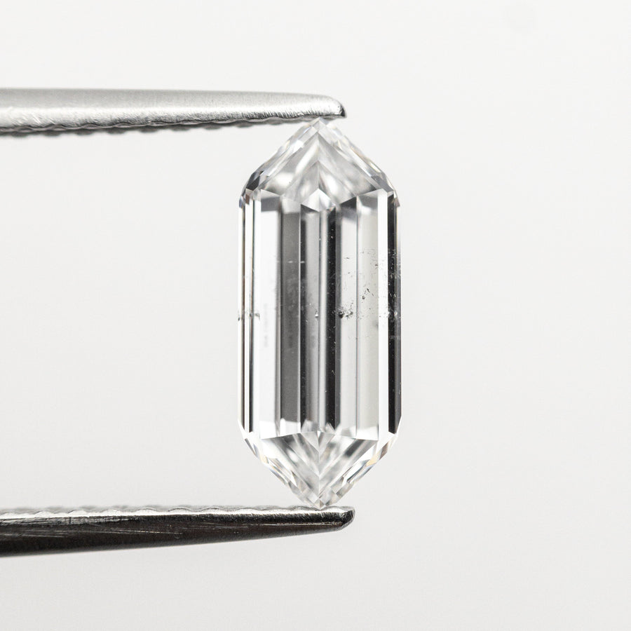 The 1.01ct 10.12x4.18x2.42mm GIA SI2 D Hexagon Step Cut 22621-01 by East London jeweller Rachel Boston | Discover our collections of unique and timeless engagement rings, wedding rings, and modern fine jewellery. - Rachel Boston Jewellery