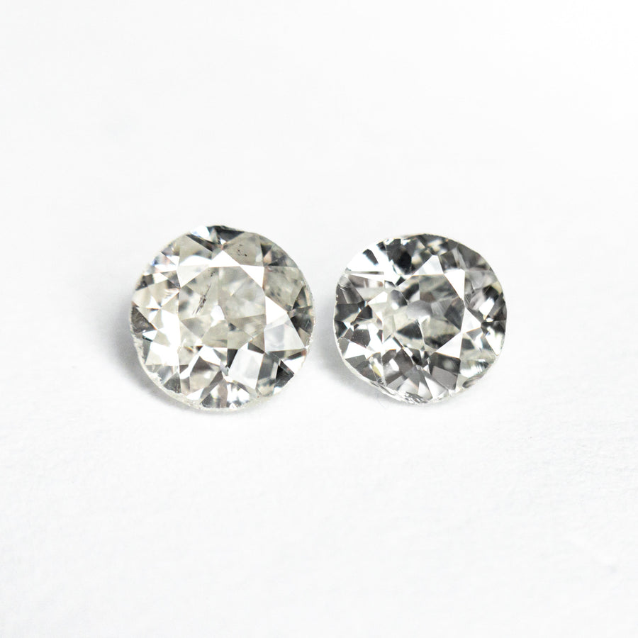 The 0.97cttw 2pc 5.25x5.15x2.60mm 5.00x4.75x2.66mm SI I-J Old Mine Cut Matching Pair 22745-03 by East London jeweller Rachel Boston | Discover our collections of unique and timeless engagement rings, wedding rings, and modern fine jewellery. - Rachel Boston Jewellery