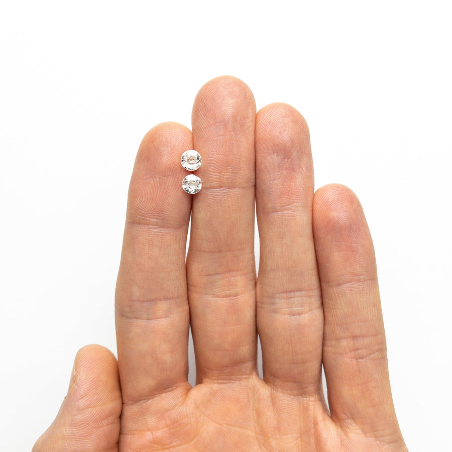 The 0.97cttw 2pc 5.25x5.15x2.60mm 5.00x4.75x2.66mm SI I-J Old Mine Cut Matching Pair 22745-03 by East London jeweller Rachel Boston | Discover our collections of unique and timeless engagement rings, wedding rings, and modern fine jewellery. - Rachel Boston Jewellery
