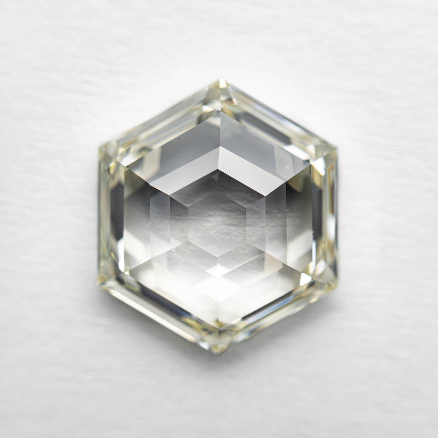 The 3.15ct 10.56x9.17x3.79mm GIA M VVS2 Hexagon Step Cut 23430-01 by East London jeweller Rachel Boston | Discover our collections of unique and timeless engagement rings, wedding rings, and modern fine jewellery. - Rachel Boston Jewellery