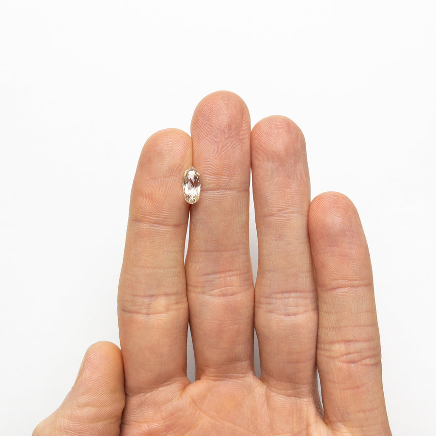 The 2.03ct 10.04x4.88x4.35mm VVS O-P Oval Briolette Cut 23898-01 by East London jeweller Rachel Boston | Discover our collections of unique and timeless engagement rings, wedding rings, and modern fine jewellery. - Rachel Boston Jewellery