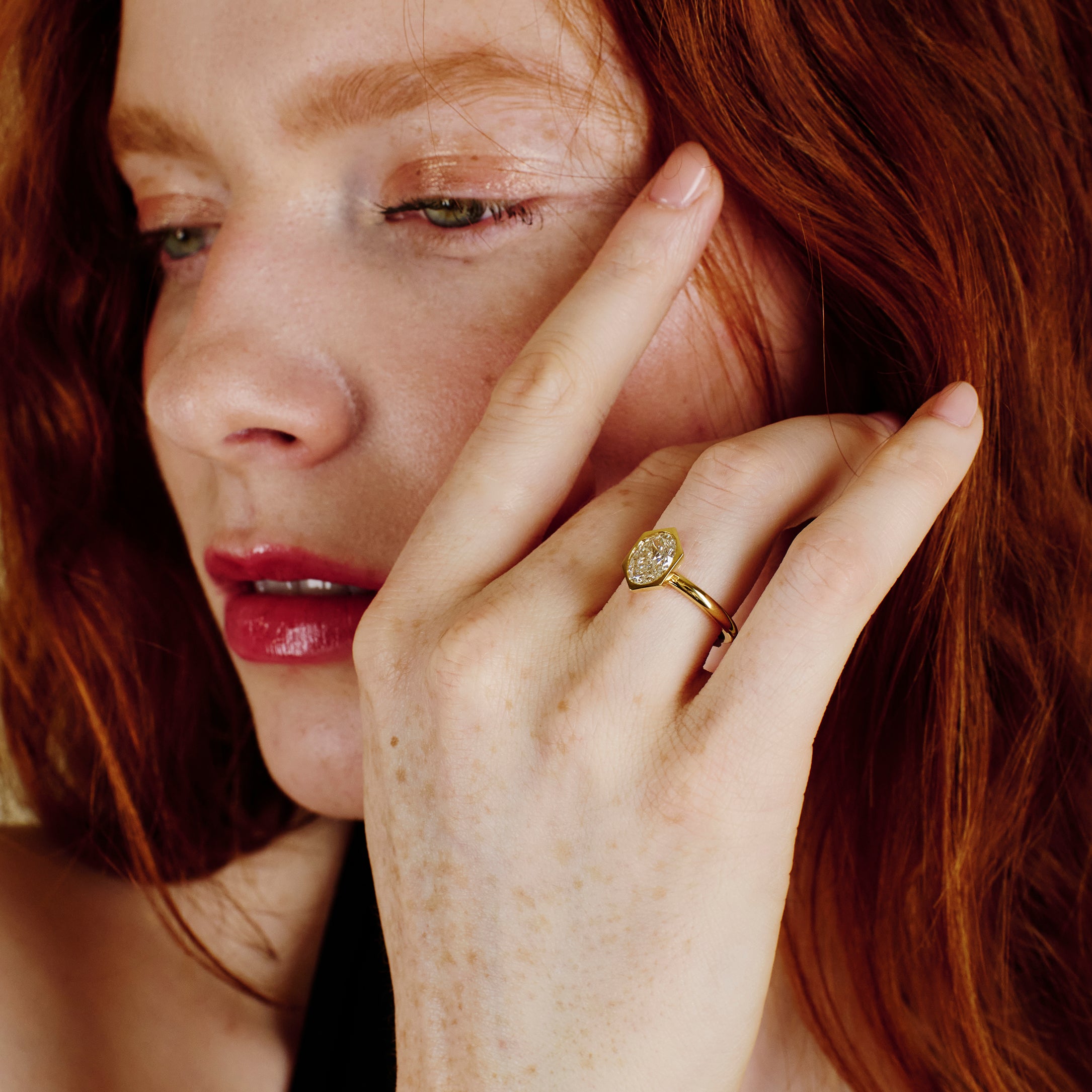 The Constance Ring by East London jeweller Rachel Boston | Discover our collections of unique and timeless engagement rings, wedding rings, and modern fine jewellery.