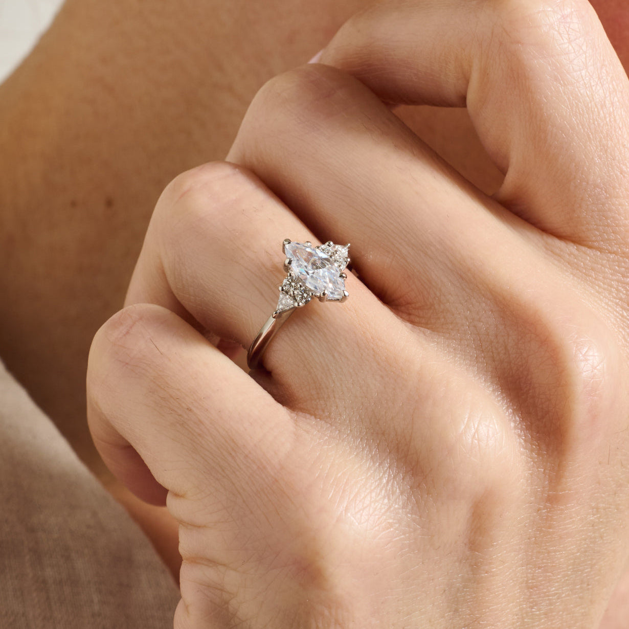 The Lois Ring by East London jeweller Rachel Boston | Discover our collections of unique and timeless engagement rings, wedding rings, and modern fine jewellery.