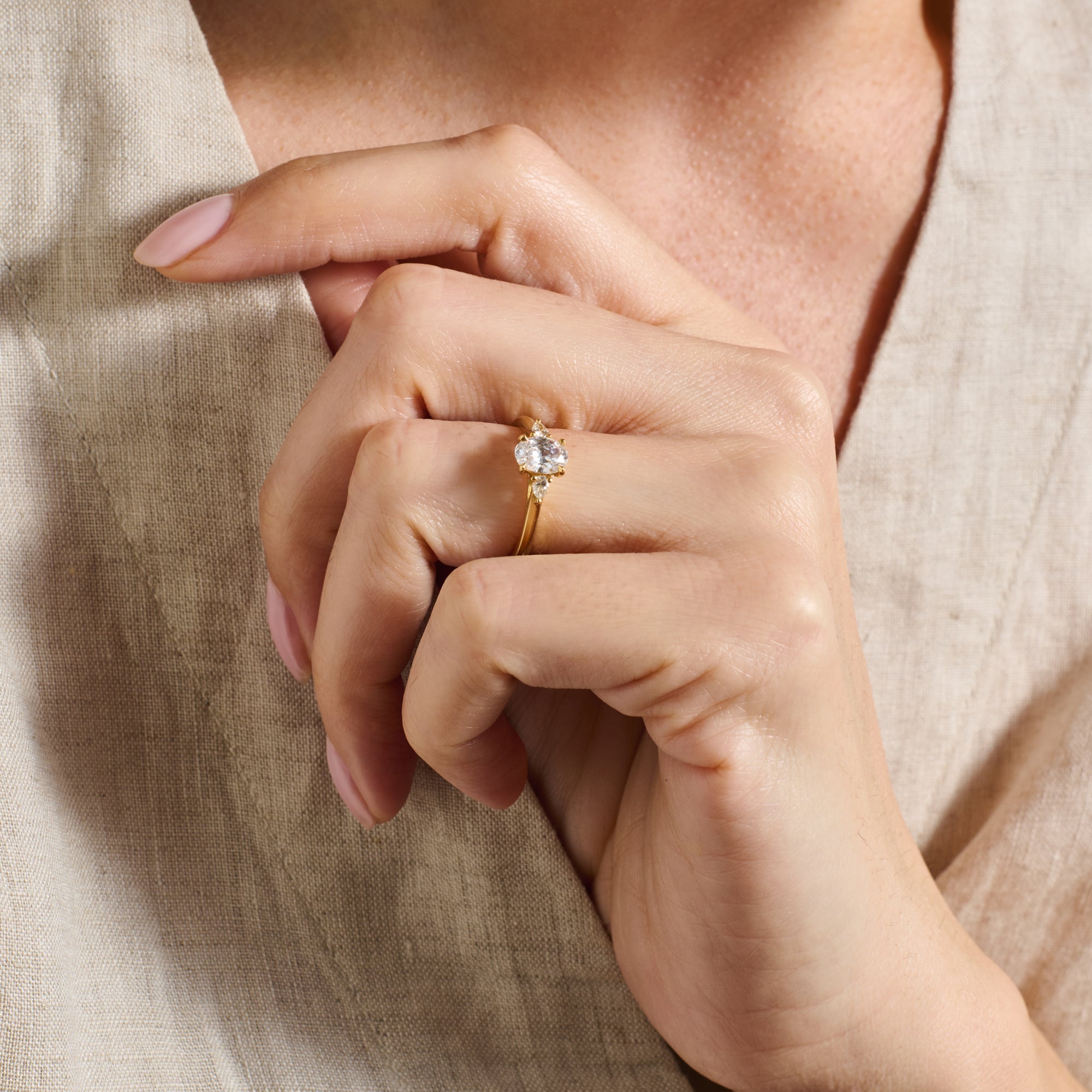 The Lucille Ring by East London jeweller Rachel Boston | Discover our collections of unique and timeless engagement rings, wedding rings, and modern fine jewellery.