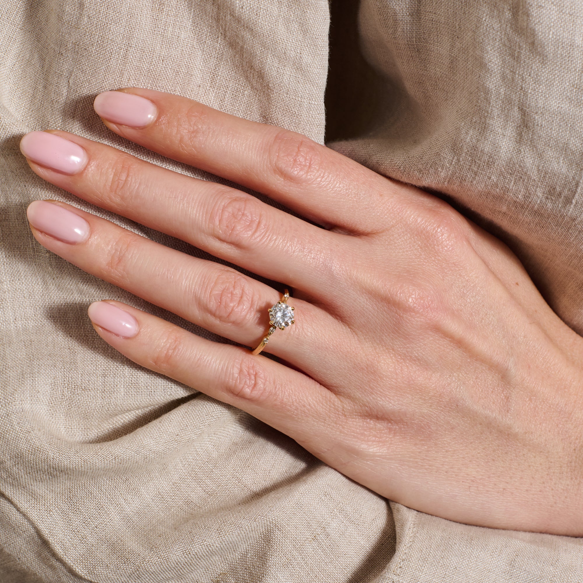 The Evelyn Ring by East London jeweller Rachel Boston | Discover our collections of unique and timeless engagement rings, wedding rings, and modern fine jewellery.
