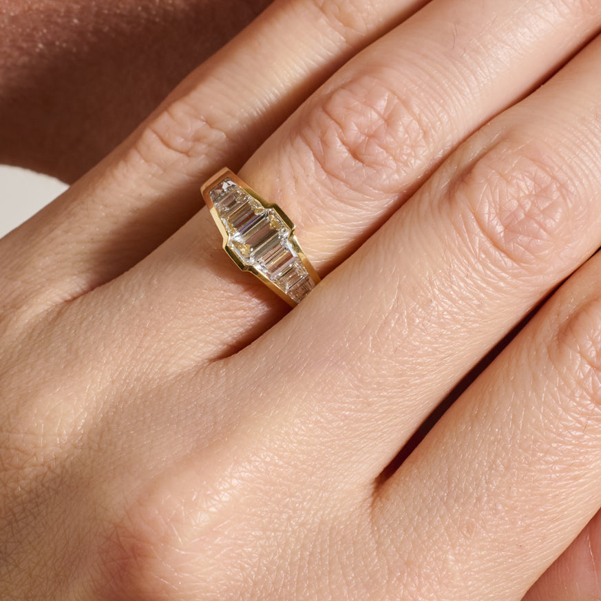 The X - Nova Ring by East London jeweller Rachel Boston | Discover our collections of unique and timeless engagement rings, wedding rings, and modern fine jewellery.