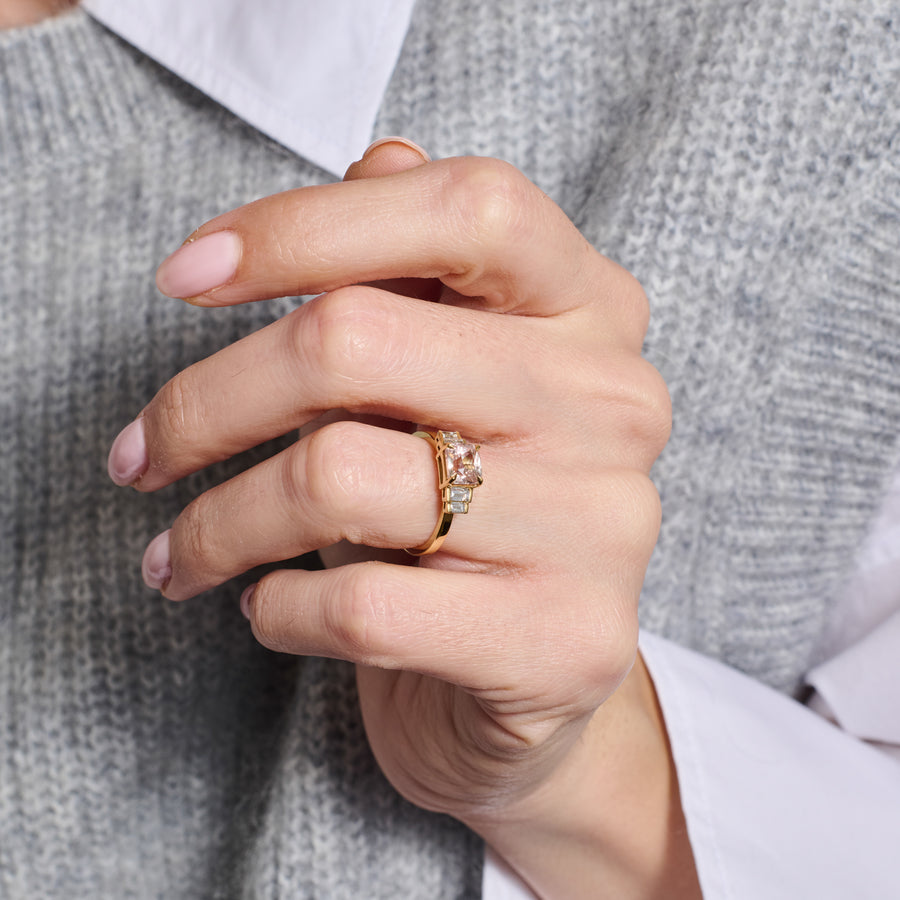 The X - Mweru Ring by East London jeweller Rachel Boston | Discover our collections of unique and timeless engagement rings, wedding rings, and modern fine jewellery. - Rachel Boston Jewellery