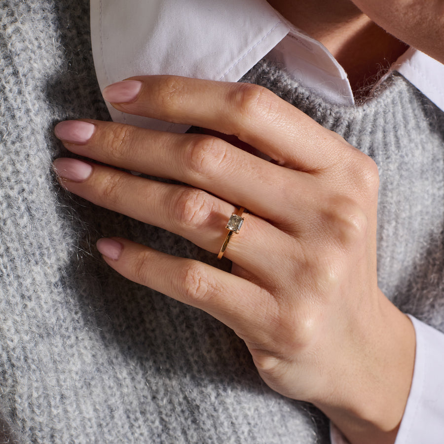 The Contra Ring - 0.73ct Grey by East London jeweller Rachel Boston | Discover our collections of unique and timeless engagement rings, wedding rings, and modern fine jewellery. - Rachel Boston Jewellery