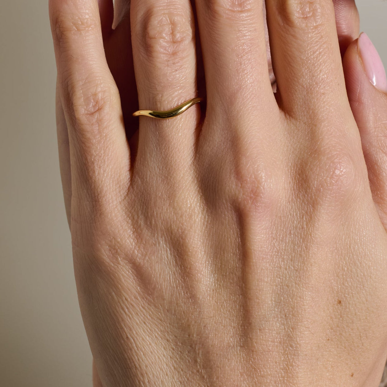 The D Shape Curve Band by East London jeweller Rachel Boston | Discover our collections of unique and timeless engagement rings, wedding rings, and modern fine jewellery.