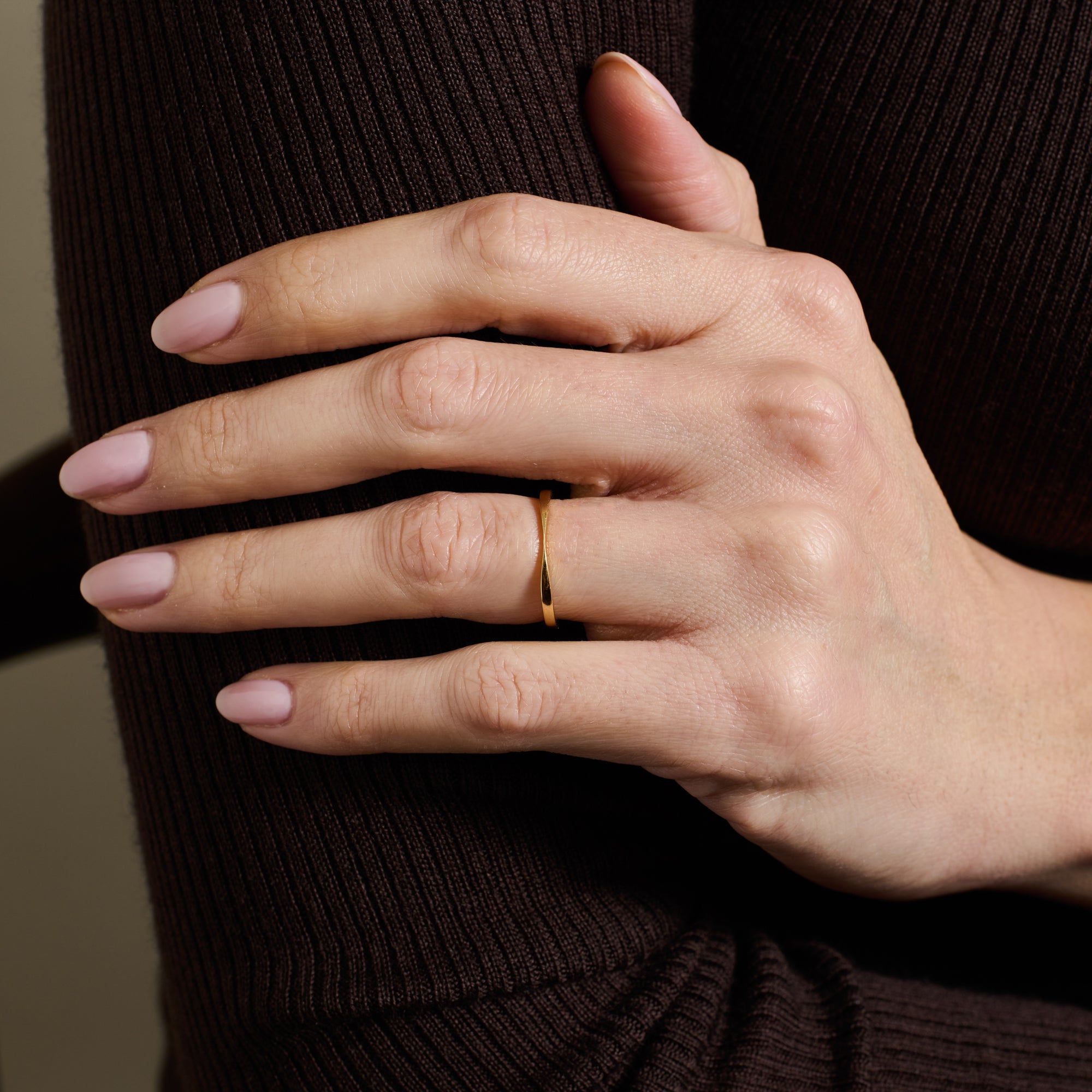 The Flat Union Band by East London jeweller Rachel Boston | Discover our collections of unique and timeless engagement rings, wedding rings, and modern fine jewellery.
