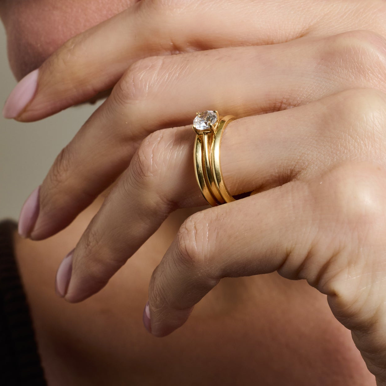 The Knife Edge Double Wedding Band by East London jeweller Rachel Boston | Discover our collections of unique and timeless engagement rings, wedding rings, and modern fine jewellery.