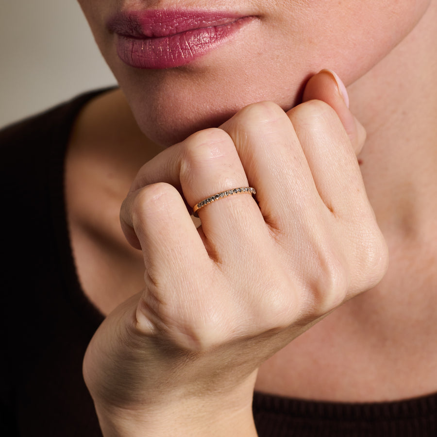 The Grey Diamond Circulum Band by East London jeweller Rachel Boston | Discover our collections of unique and timeless engagement rings, wedding rings, and modern fine jewellery. - Rachel Boston Jewellery