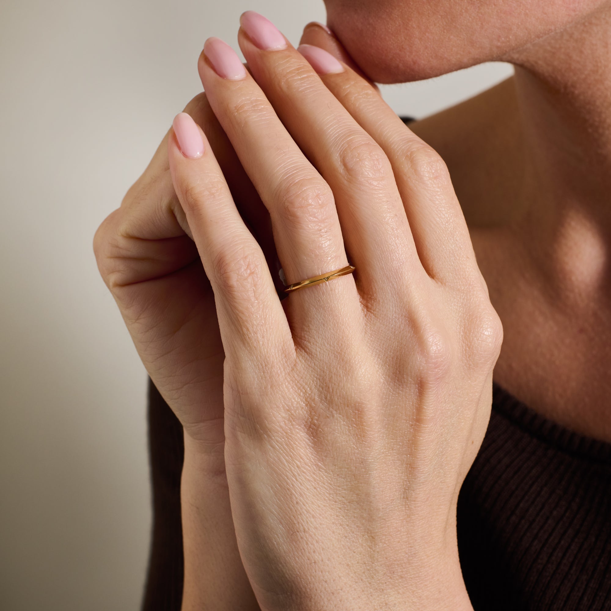 The Knife Edge Diamond Studs Band - 2mm by East London jeweller Rachel Boston | Discover our collections of unique and timeless engagement rings, wedding rings, and modern fine jewellery.