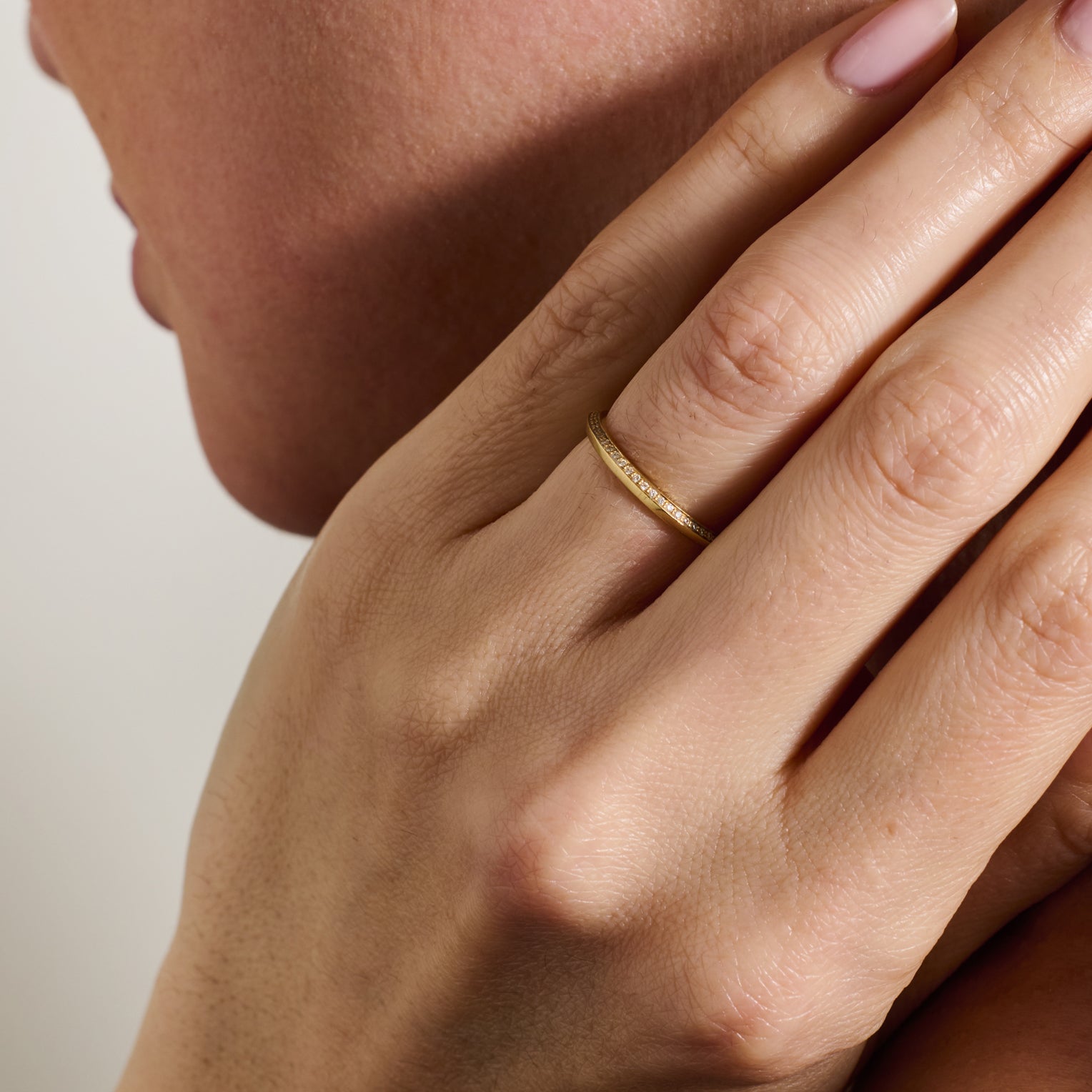 The Diamond Knife Edge Band - 1.9mm by East London jeweller Rachel Boston | Discover our collections of unique and timeless engagement rings, wedding rings, and modern fine jewellery.