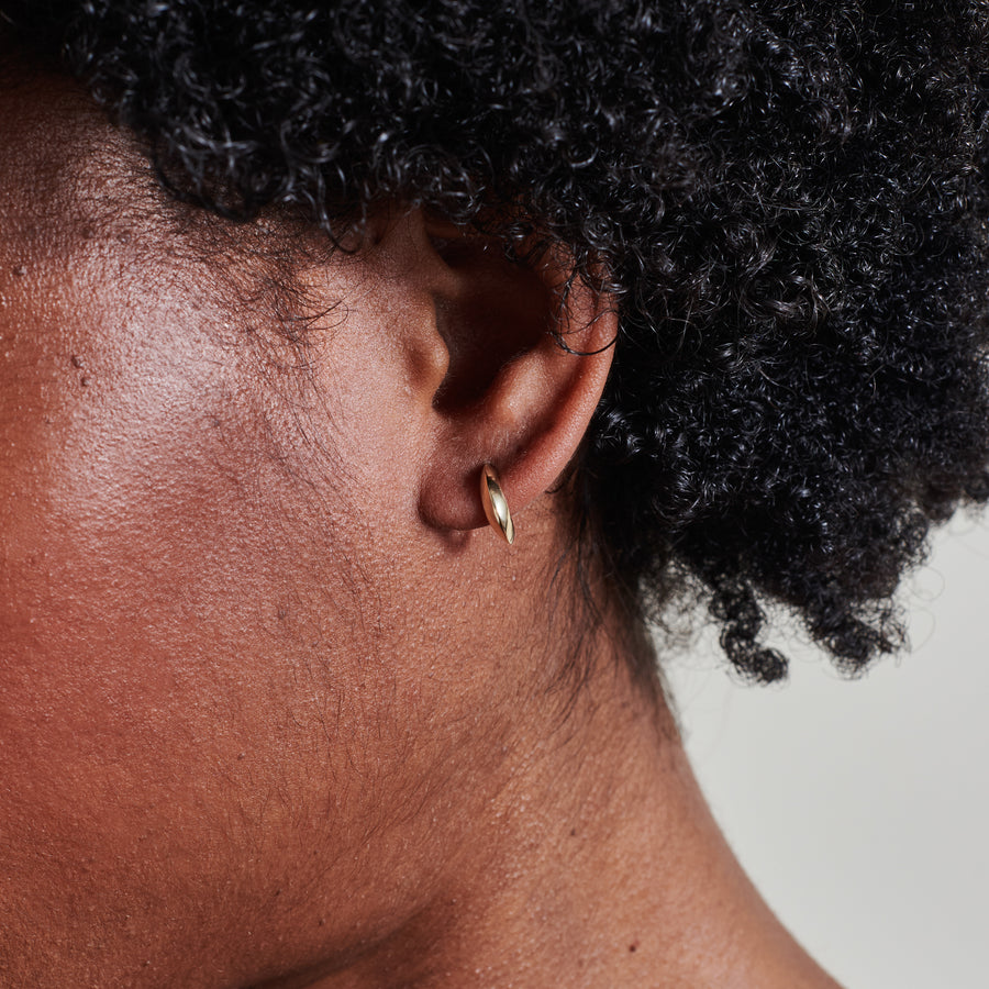 The Tapered Knife Edge Earrings by East London jeweller Rachel Boston | Discover our collections of unique and timeless engagement rings, wedding rings, and modern fine jewellery. - Rachel Boston Jewellery