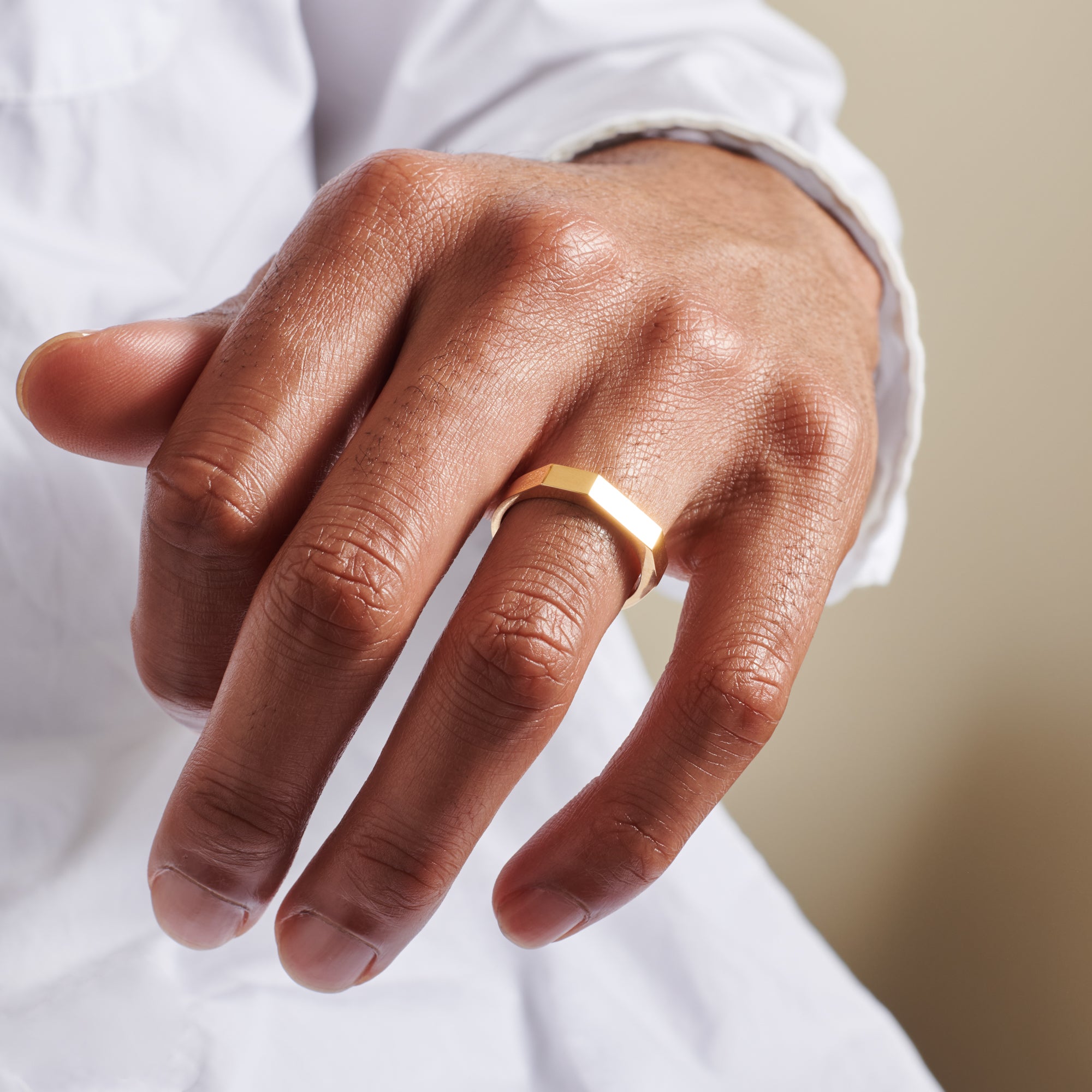 The Deco Plain Wedding Band - 4mm by East London jeweller Rachel Boston | Discover our collections of unique and timeless engagement rings, wedding rings, and modern fine jewellery.