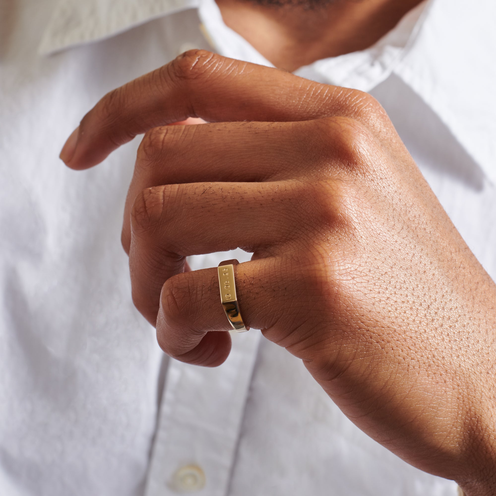 The Rectangular Signet Ring by East London jeweller Rachel Boston | Discover our collections of unique and timeless engagement rings, wedding rings, and modern fine jewellery.