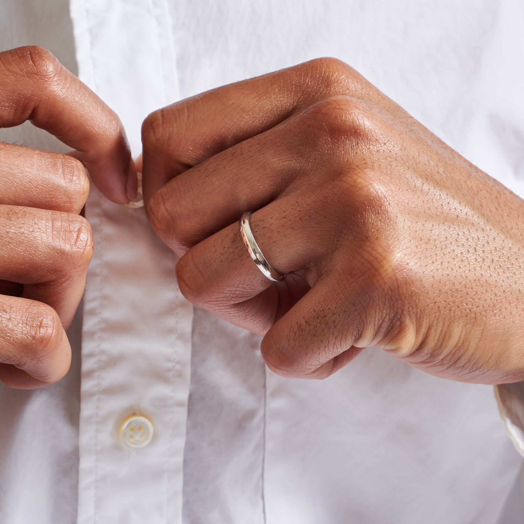 The Knife Edge Band - 2.8mm by East London jeweller Rachel Boston | Discover our collections of unique and timeless engagement rings, wedding rings, and modern fine jewellery.