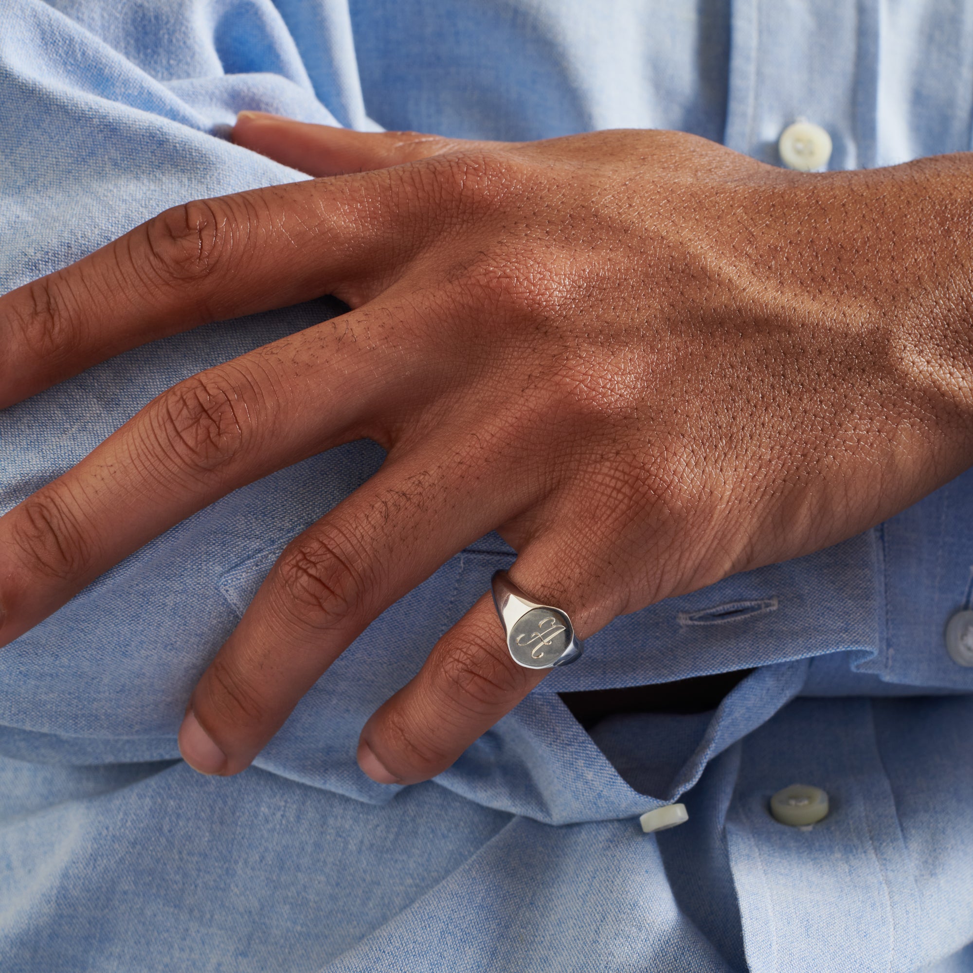 The Oval Signet Ring by East London jeweller Rachel Boston | Discover our collections of unique and timeless engagement rings, wedding rings, and modern fine jewellery.