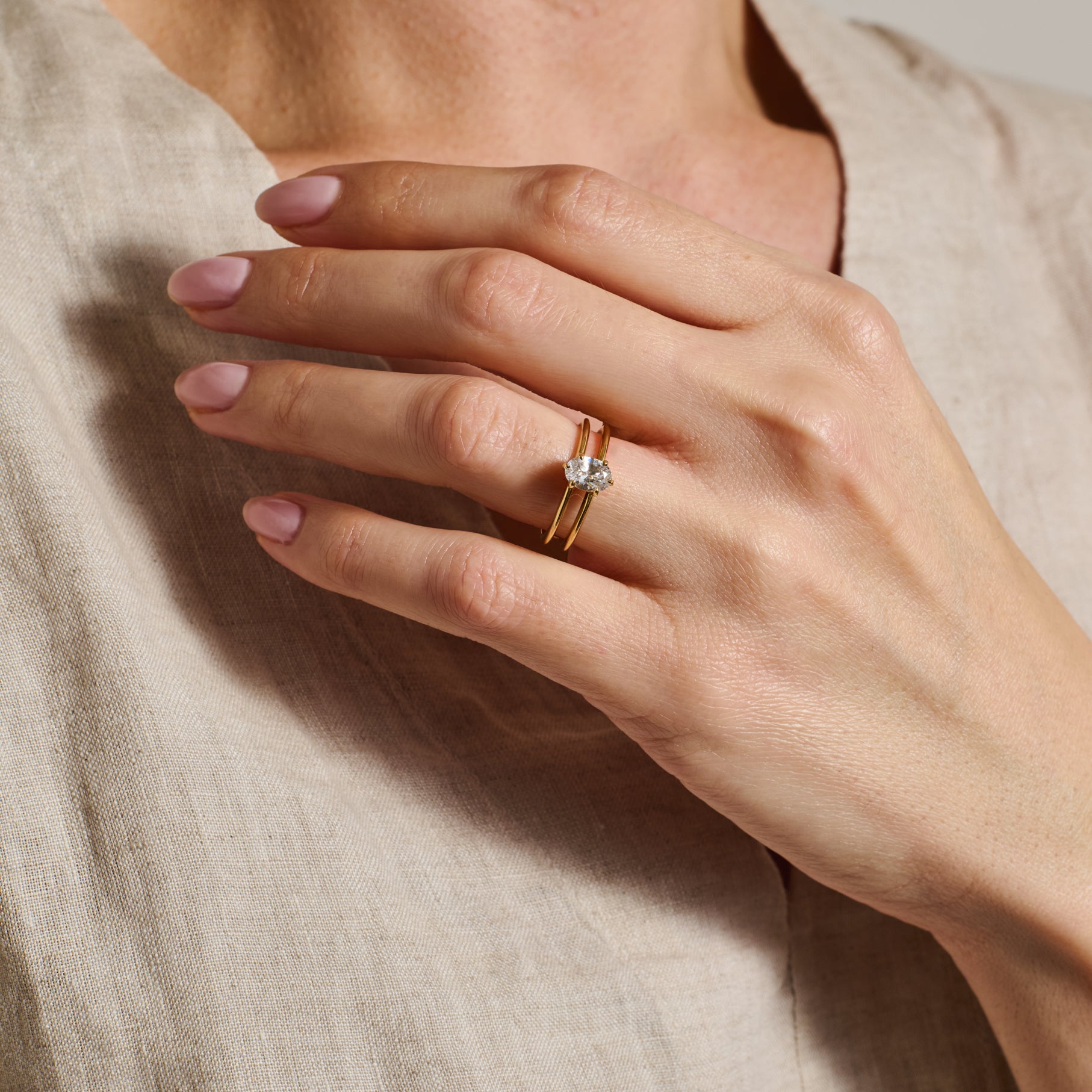 The Adelia Ring by East London jeweller Rachel Boston | Discover our collections of unique and timeless engagement rings, wedding rings, and modern fine jewellery.