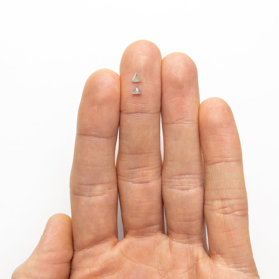 0.25cttw 2pc 3.93x3.46x1.84mm 4.05x3.48x1.48mm Triangle Rosecut Matching Pair 24471-01 - Rachel Boston Jewellery