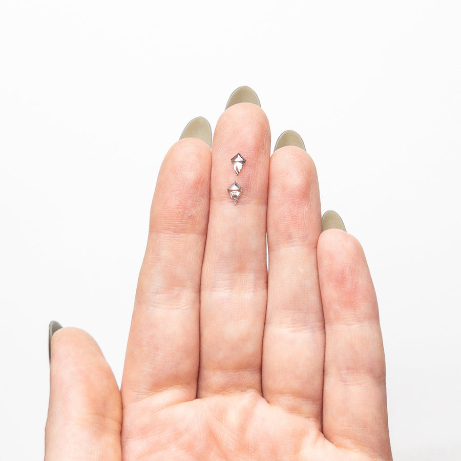 The 0.35cttw 2pc 5.47x3.76x1.36mm 5.55x3.84x1.65mm Kite Rosecut Matching Pair 24495-01 by East London jeweller Rachel Boston | Discover our collections of unique and timeless engagement rings, wedding rings, and modern fine jewellery. - Rachel Boston Jewellery