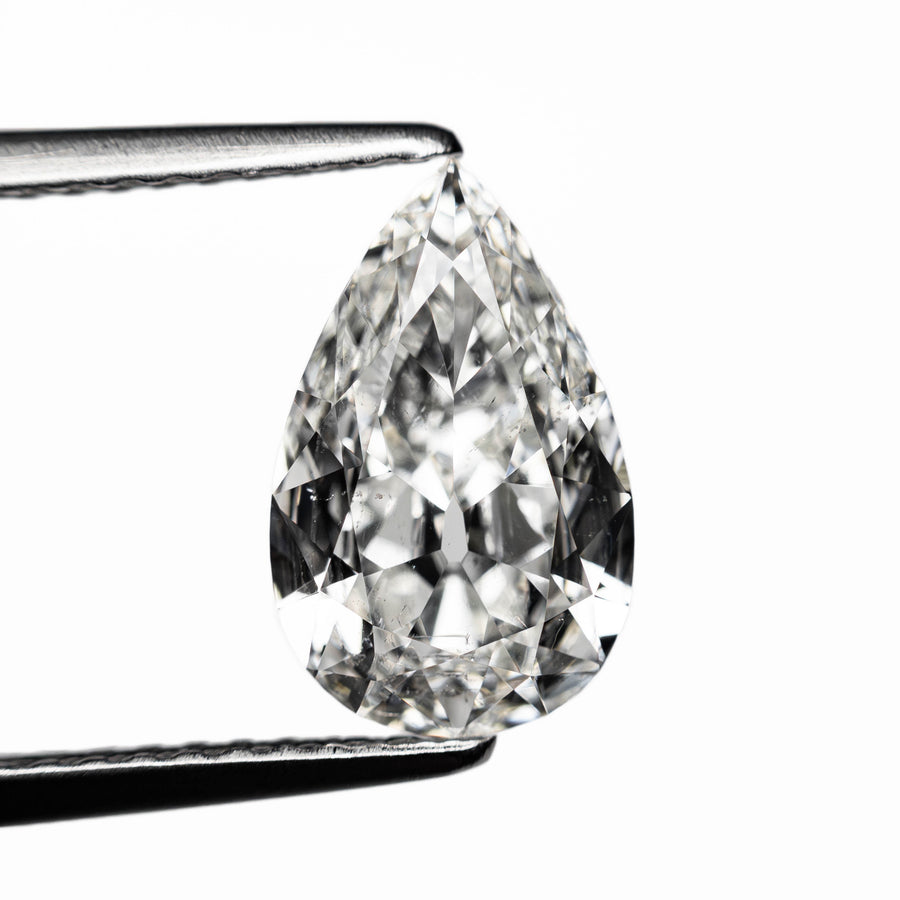 The 1.51ct 10.68x6.68x3.24mm GIA SI2 G Modern Antique Pear Brilliant 25086-01 by East London jeweller Rachel Boston | Discover our collections of unique and timeless engagement rings, wedding rings, and modern fine jewellery. - Rachel Boston Jewellery