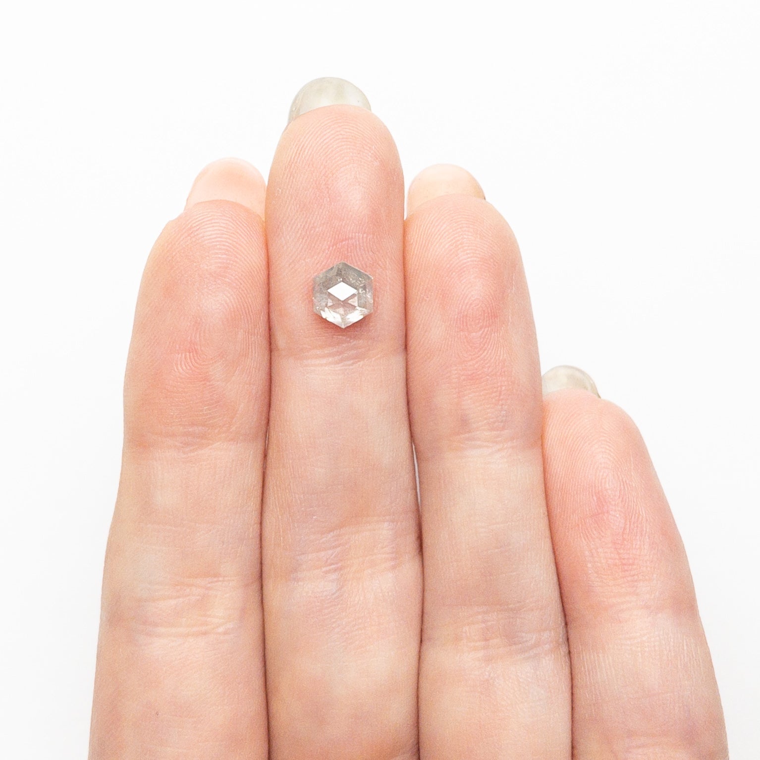 The 1.08ct 6.46x5.60x3.76mm Hexagon Rosecut 25457-32 by East London jeweller Rachel Boston | Discover our collections of unique and timeless engagement rings, wedding rings, and modern fine jewellery.
